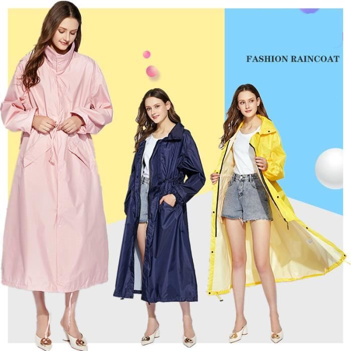 Couleur Rose taille M manteau de pluie Long et épais pour femmes, imperméable et élégant, Cape