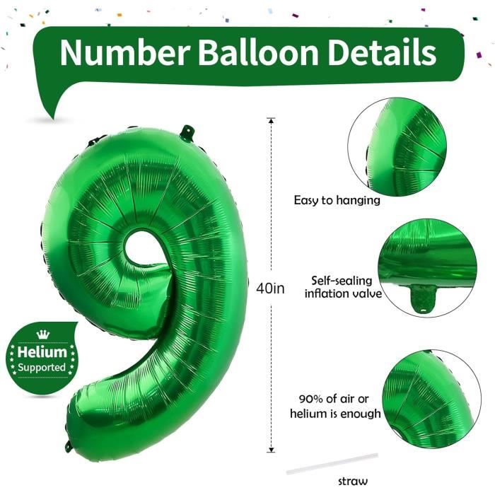 Ballon en aluminium en forme de chiffre - Noir - 66 cm - Chiffre au Ballon en aluminium en forme de chiffre - Noir - 66 cm - Chiffre au