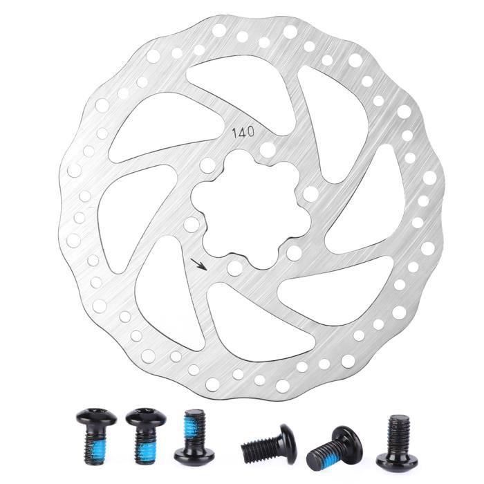 Yongness Lot De 2 Disques De Frein Vélo 180mm Noir - 6 Trous Avec 12 Vis, Acier Inoxydable Compatible La Plupart Des Freins