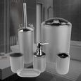 Bain 6pcs - set Accessoires Set Porte-brosse à dents poubelle distributeur de savon salle de bain (gris) HB055-2