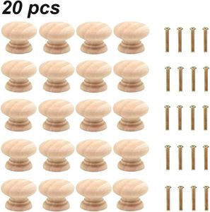 40 Pièces Poignées De Tiroir En Bois Boutons Pour Tiroirs De Commode