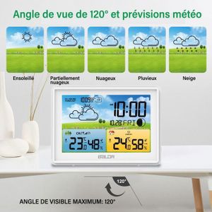 Station Météo LEXIBOOK SM1660 – Prévisions, Pression, Temp/Humidité Int/Ext, Lever/Coucher Soleil