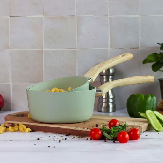 MENASTYL - Sauteuse 24cm Colorama Céladon - En Aluminium - Revêtement