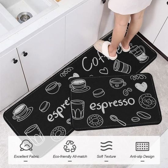 Tapis Couloir Long Antidérapant 40x70 Cm - Pour Cuisine, Entrée, Salon - Lavable En Machine, Poils Courts