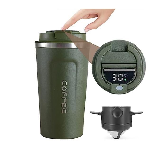 GEMFUL Mug Isotherme Café 380ml - Tasse De Voyage Inoxydable Chaud Et Froid Pour Thé, Café Et Lait Thermos Café