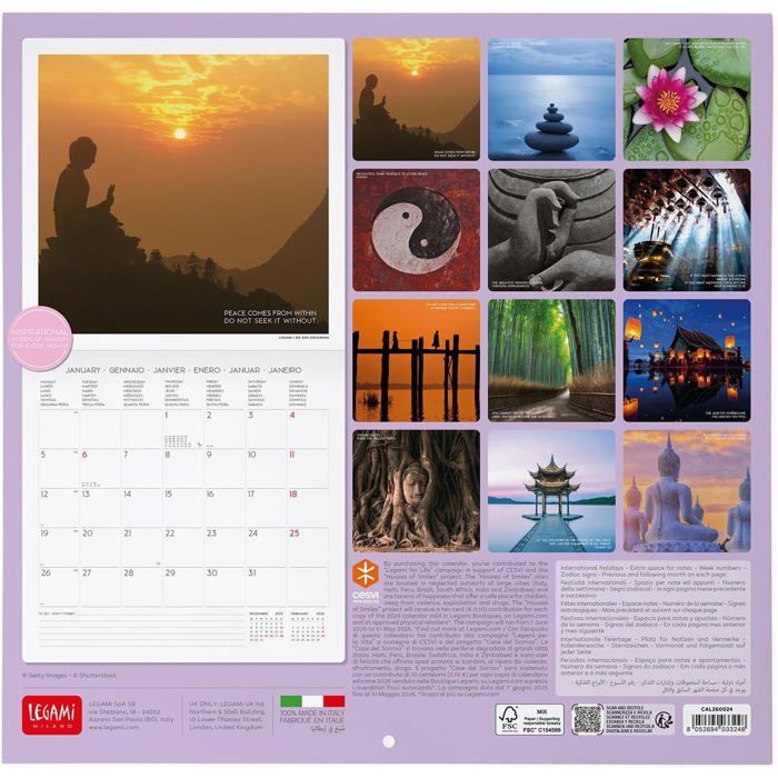 Legami Calendrier Mural 2026 Belle Époque - Grand Format 30x29cm En 6 Langues