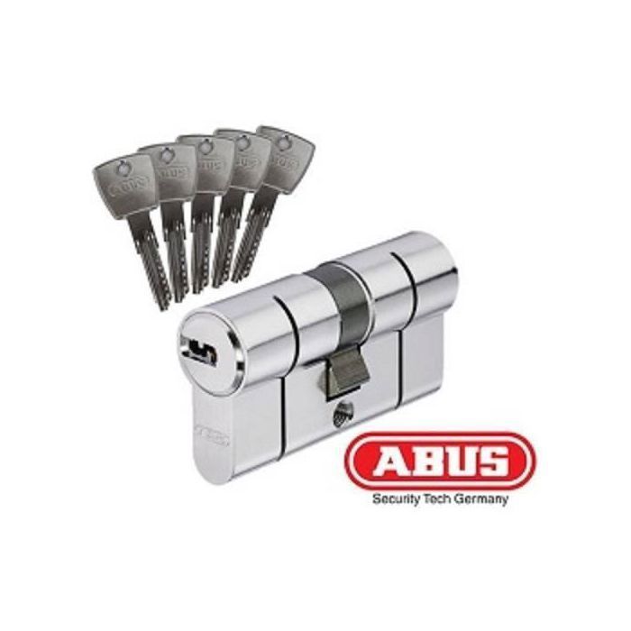 Cylindre De Serrure Haute Sécurité ABUS D6PS - 35/35, Bouton, 5 Clés, Argenté