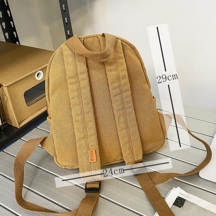 Brun Petit sac a dos Vintage en toile pour adolescentes sacs simples unisexes pour femmes et hommes couleur Cdiscount Bagagerie Maroquinerie