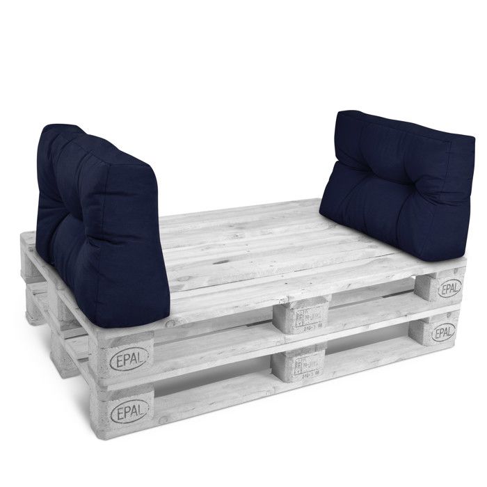 Set De 2 Coussins Dossier Palette Euro 60x40 Cm ECO Elements Anthracite – Beautissu, Confort Lounge Pour Jardin, Terrasse, Canapé Intérieur Extérieur