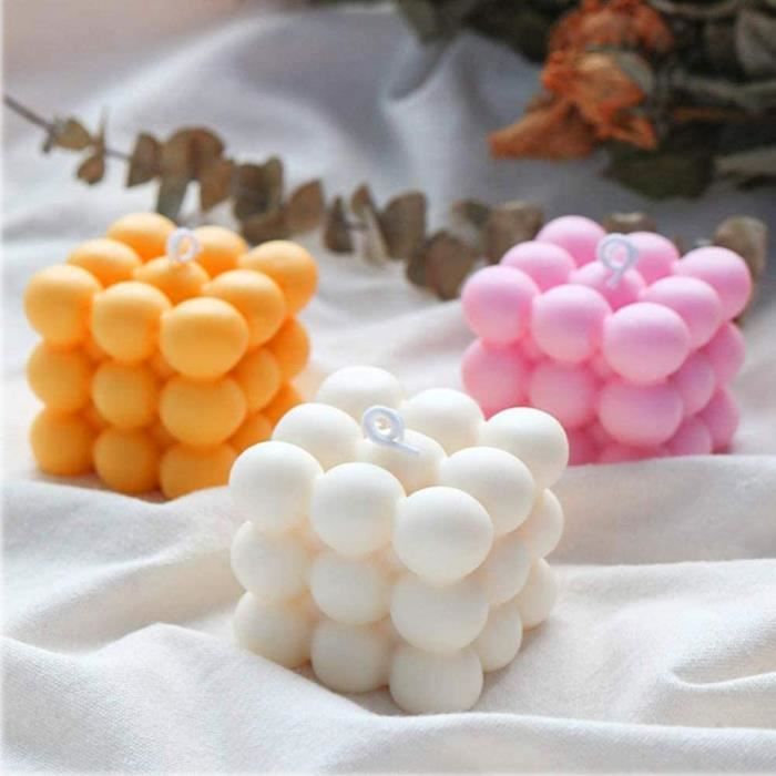 ISAKEN 4pcs 3D Moules à Bougies Moule Silicone Bougie, Moules