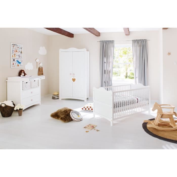 Pinolino Lit Bébé Et Table à Langer Florentina Blanc - Set 2 Pièces
