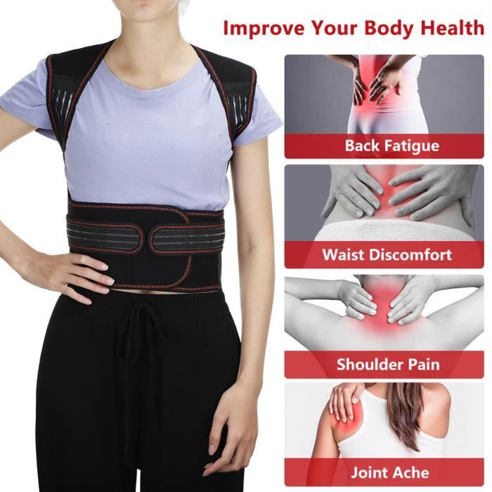 Correcteur de Posture magnetique chauffant Posture Ceinture detachable avec 5 plaques a 108 pieces Aimants 70 90kg Cdiscount Sport