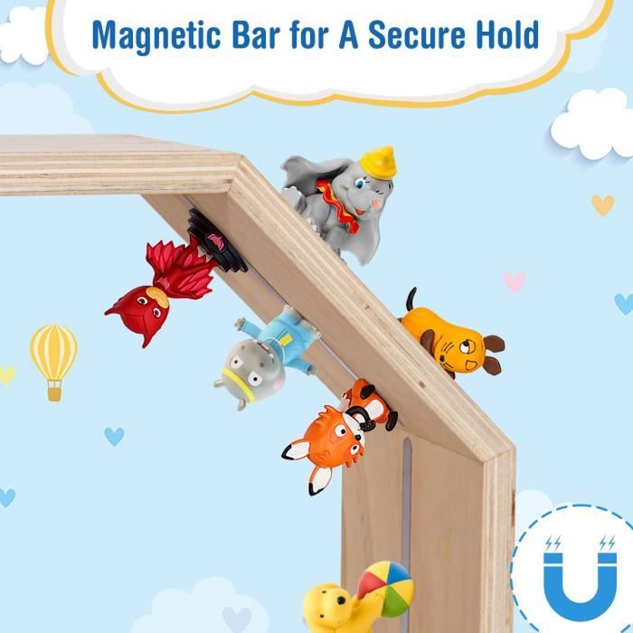 Étagère Magnétique Toniebox STERNFELD – Pré-montée, Coins Arrondis, 43x28 Cm Pour Chambre Enfant
