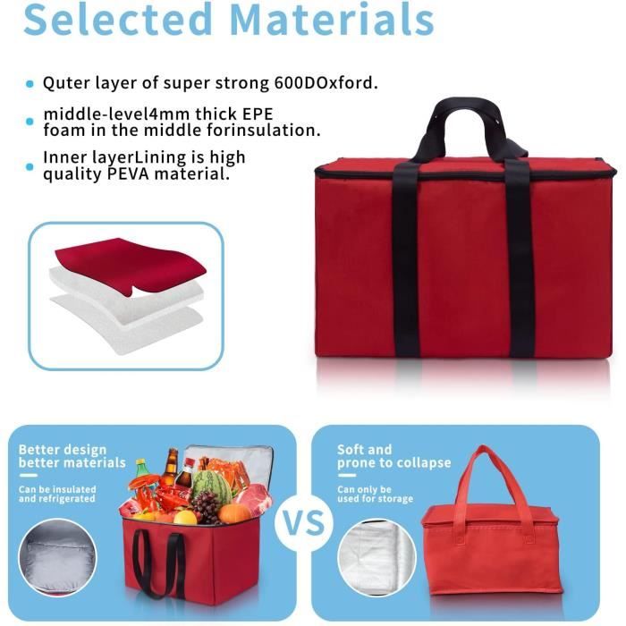 Sac Isotherme Grand Sac Isotherme Pour Les Courses Pliable Sac