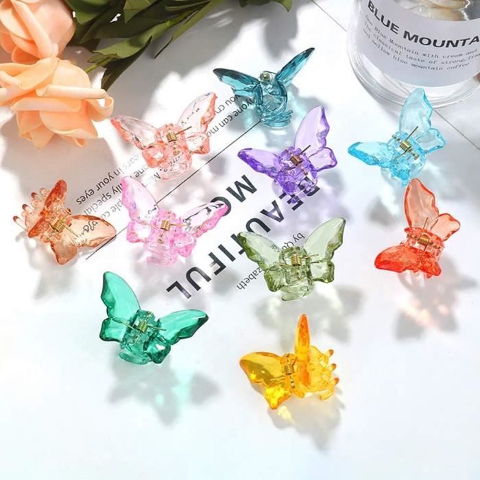 10 Pinces à Cheveux Papillon En Tulle Multicolore – Accessoires Cheveux Filles Adorables, Clips Papillon Légers Avec Pince Crocodile, Idéal Pour Anniversaire Et Fêtes