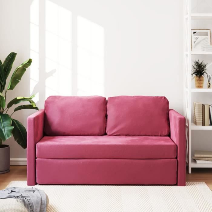 Canapé Convertible 2 Place 176x76x74cm, Dossier Avec Réglage, En Lin Noir 96652694
