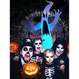 Lot De 3 Décorations Halloween Fantômes Squelettes Suspendus - 85x60cm - Pour Extérieur/intérieur, Maison Hantée - Plastique Et Polyester - 12