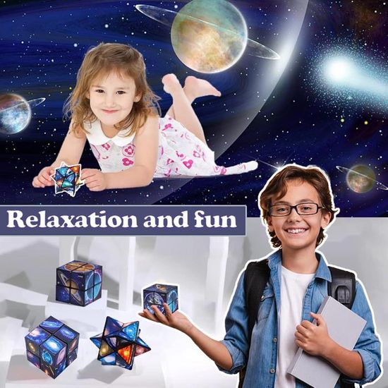 Cube Magique Transformant étoile - Jouet Anti-stress Pour Enfants 6-11 Ans - Cadeau Créatif Garçon Fille