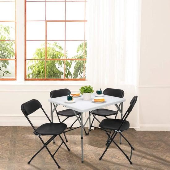 KAIHAOWIN Lot de 4 chaises Pliantes en Plastique, Chaise Pliante pour Balcon pour l'intérieur et l'extérieur, Chaise Pliante en Plastique pour Salle à Manger, Salon, Jardin, Balcon, Blanc KAIHAOWIN Lot de 4 chaises Pliantes en Plastique, Chaise Pliante pour Balcon pour l'intérieur et l'extérieur, Chaise Pliante en Plastique pour Salle à Manger, Salon, Jardin, Balcon, Blanc