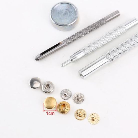 M /& C 6 Boutons Pressions pour Jeans Couture 14 mm Coloris Argent
