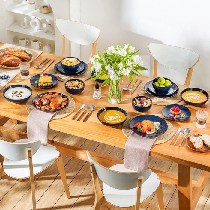 LEHAHA Service De Table 12 Pièces En Mélamine Pour 4 Personnes, Idéal Pour Les Camping-cars, Le Camping, Léger Et Incassable (doré