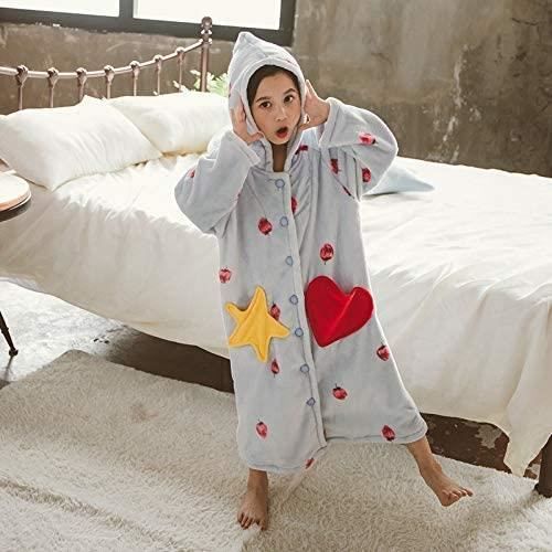 Peignoir de bain flanelle peignoir for fille enfants hiver chaud longue nuit fleur fille robe etoile amour motif bathgrowns v 1143 Cdiscount Maison