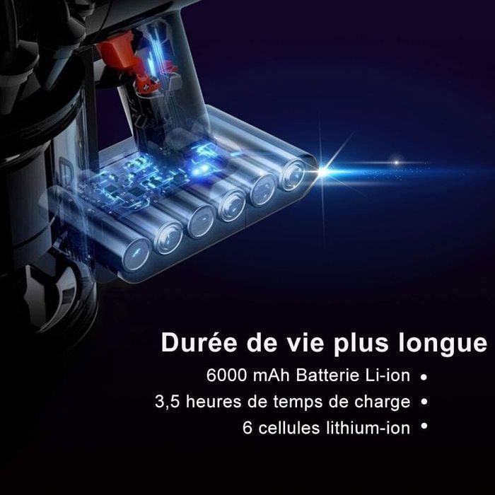 Batterie De Remplacement Pour Aspirateur Dyson V7 - 6000 MAh, Compatible V7 Animal, Absolute, Fluffy, Motorhead, Etc.