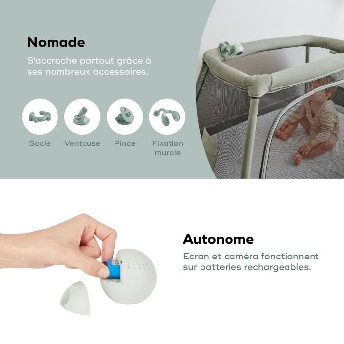 Babyphone Caméra Nomade Longue Autonomie Sans Fil & Rechargeable. Garanti à  vie - YOO-Roll