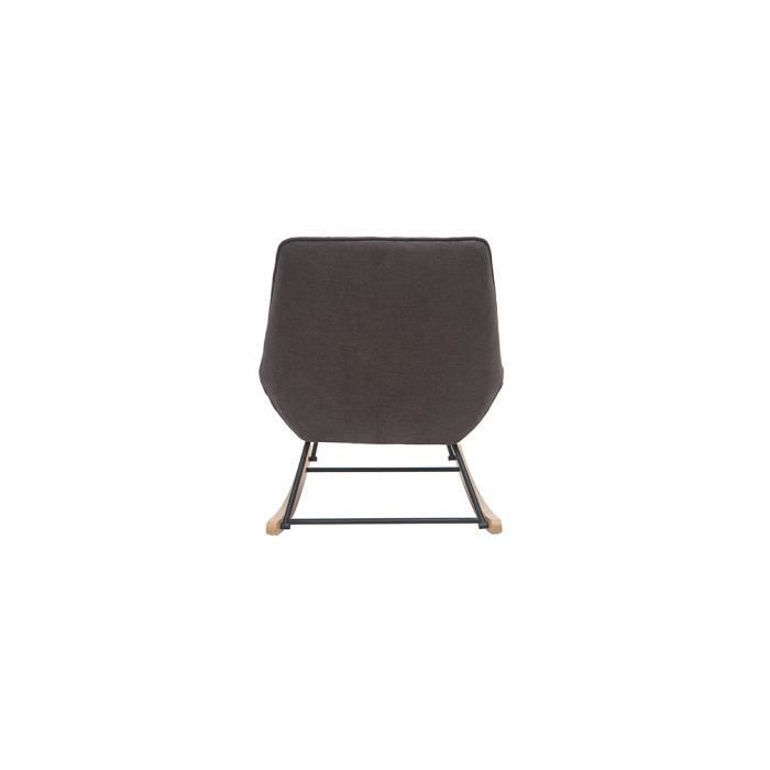 Miliboo - Rocking chair design en tissu effet velours gris foncé, métal ...