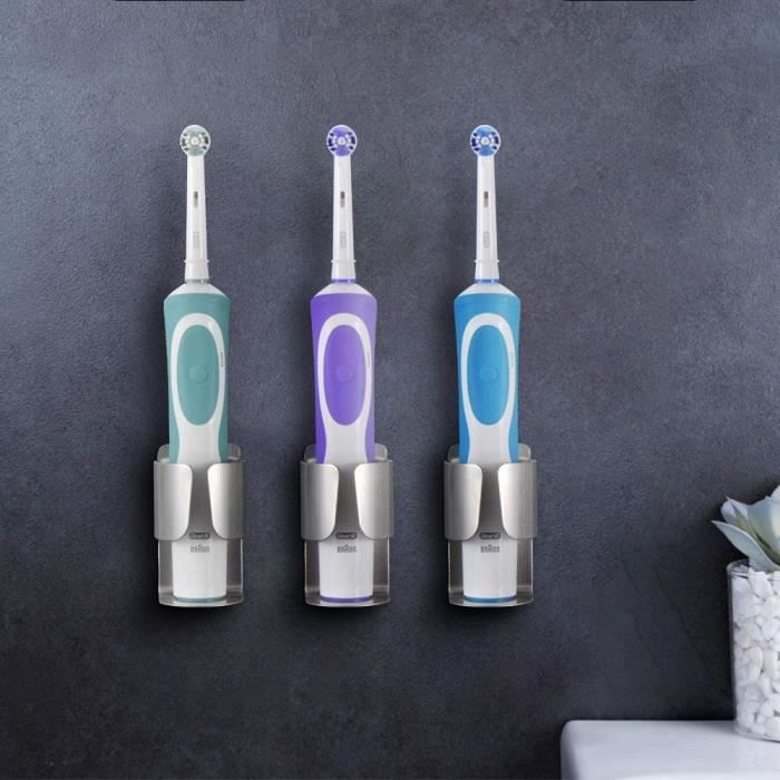 Porte-brosse à Dents Ventouse Grand - 4 Compartiments, Drainage - Pour Brosse électrique Et Salle De Bain