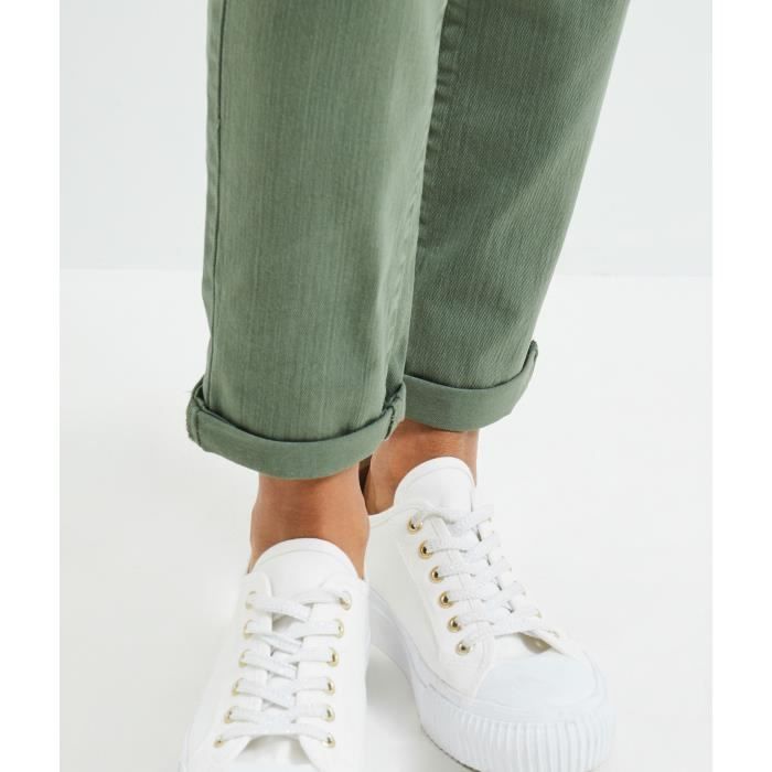 GRAIN DE MALICE Jean de couleur femme Kaki Cdiscount Pret a Porter