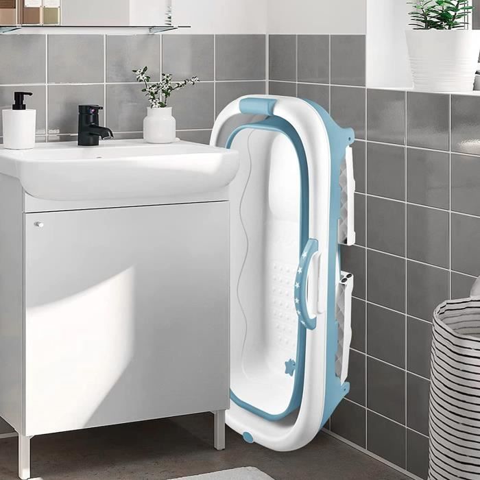 Baignoire Pliable Pour Enfant 0-8 Ans - Portable, Avec 5 Balles Et 2 Canards (75x70x25 Cm Déplié)