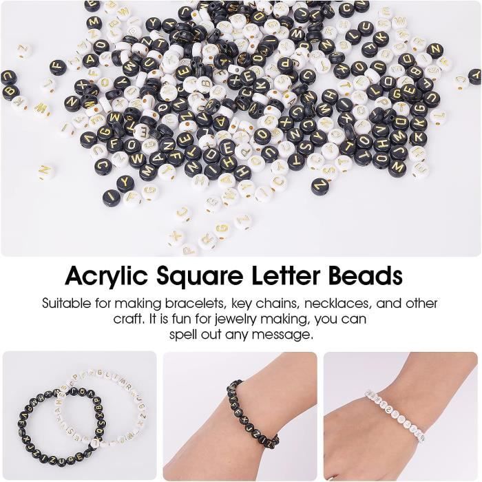 Perles lettres de l'alphabet pour bracelet