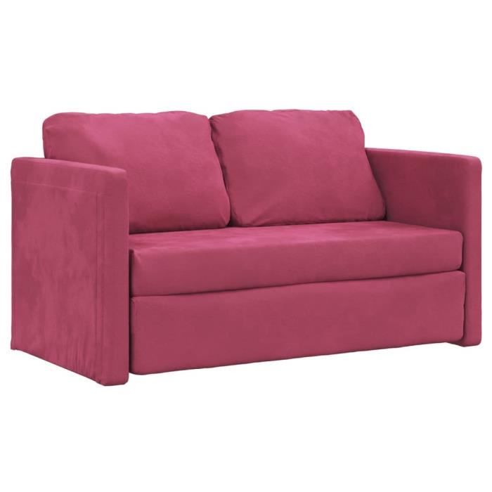 Canapé Convertible 2 Places Sofibo - Rouge - Dimensions 170x90 Cm - Occasion