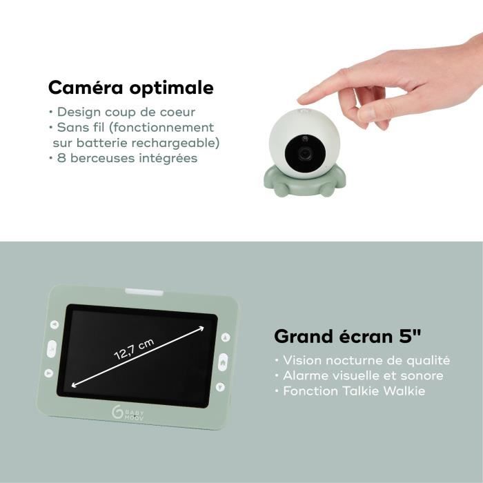 Babymoov Caméra Additionnelle Motorisée Orientable a 360° pour Babyphone  Vidéo Yoo Moov