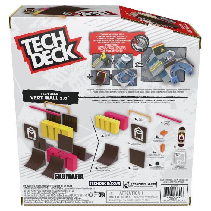Tech Deck Starter Set X-Connect Sk8Mafia Vert Wall – Skatepark 100% Modulable à Construire + 1 Finger Skate Exclusif – Dès 6 Ans