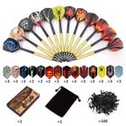 FOOTIER Flechette Pointe Plastique, 12 Fléchettes avec 42 Ailettes et 100 Pointes, pour Cible de Flechette Electronique