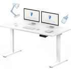 FLEXISPOT QB2 Bureau Assis Debout 140 x 70 cm avec 2 Moteurs Puissants, Réglable en Hauteur, avec Fonction Mémoire, Blanc + Blanc