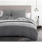 Parure de couette 3 pièces - Housse de couette + 1 taie d'oreiller Diffus-Gris- 220x240 cm - Microfibre - Home Linge Passion