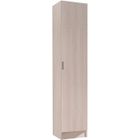 PEGANE Armoire Colonne de rangement avec 1 porte et 4 étagères, coloris chêne - hauteur 180 cm x longueur 37 cm x profondeur 37 cm
