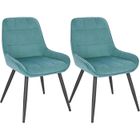 WOLTU Chaises de Salle à Manger Lot de 2, Chaises Relaxantes en Velours, Ergonomiques avec Dossier, Vert Turc BH331ts-2