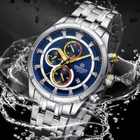 montre homme NAVIFORCE marque de mode bracelet acier inoxydable sport lumineux chronographe quartz montres