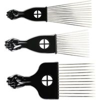 6pcs 3 tailles de pics à cheveux africains pics de poing en métal peignes afro pour salon de coiffure ensemble d'outils 