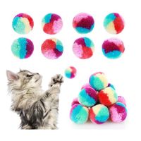 Lot de 20 balles colorées pour chat - 3 cm - Jouet interactif en peluche douce - Jouet interactif pour chat d'intérieur