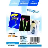 LabelOcean - 100 Feuilles Papier Photo 13x18 cm (130x180mm) Premium Haute Brillance 230g