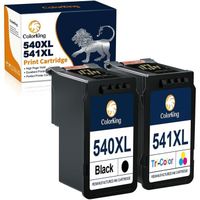 540 541 XL Cartouche d'encre Remanufacture 2 Pack pour Canon 540XL 541XL Compatibles pour Pixma MG3100 MG3150 MG3200