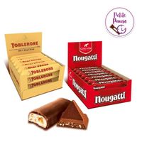 Côte d'Or Nougatti (24 barres) & Barre Toblerone (24 barres) - Box Pause Barres - Nougat au Chocolat au Lait