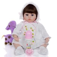 48cm bébé poupées mode boucles Reborn Boneca Menina poupée en peluche pour les cadeaux de la journée des enfants