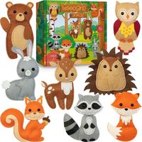 Kits de Couture Enfant, Lot de 8 animaux de la forêt en Feutre, Ensemble d'artisanat et de Couture pour Enfants Débutants