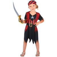 Déguisement pirate corsaire fille - XS 3-4 ans (92-104 cm) - Noir et multicolore - Extérieur - 3 ans et plus